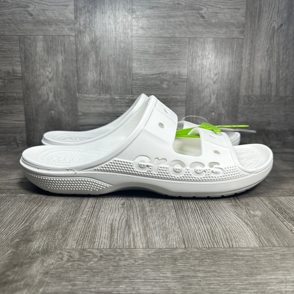 Crocs Baya Sandal Mens 13 White Lightweight Breathable Casual Slides NEW‎